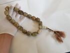 Antique Natural Jade Jadeite Tibetan Prayer Beads Carved Buddha 18 Immortals