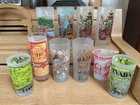 Vtg Souvenir Glasses Frosted painted Assorted Lot 10