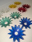 10 Vintage Multicolored Plastic Christmas Tree Light Bulb Reflectors Stars 