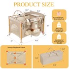 5-in-1 Baby Bassinet  One-hand Setup Foldable Baby Playpen  Khaki