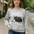 Womens Long Sleeve Tops Casual Shirts  Autumn Cat Graphic T Shirt Crew Neck Tee