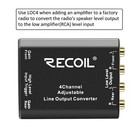 Recoil Loc4 Four Channel Speaker Cable To Rca Adjustable Line Output Converter