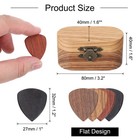 Wood Guitar Pick Holder With 5 Pack Flat Guitar Picks For Guitar Lover 2 5mm