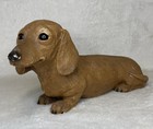 Vintage Sandicast Handmade Brown Dachshund Dog Figurine Statue Collectable 11   