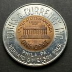 1961-d Encased Lincoln Cent Lucky Penny  Coins   Currency  Inc  Phila   Pa 