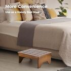 Bamboo Step Stool  Wooden Step With Non-slip Bottom For Safety  Lightweight