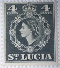 Travelstamps  1953-1954 St  Lucia  Scott  160  Queen Elizabeth Ii  Mint  Mogh 4c