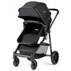 2-in-1 Foldable Pushchair Newborn Infant Baby Stroller-black - Color  Black