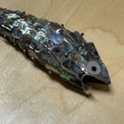 Vintage Silverplate Abalone Articulated Jointed Fish Bottle Opener Barware 8   