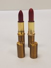 2 Vintage Revlon Gold Tone Lipstick Holders With Lipstick
