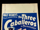 Three Caballeros Original Movie Poster 1944 Walt Disney Animation Donald Duck