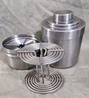 2 Vtg Stainless Steel Darkroom Chemical Film Developing Tank Cannisters Vg Cond