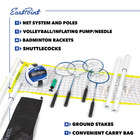 Eastpoint Sports 2-in-1 Volleyball Badminton Set Adjustable Height Net