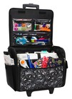 Rolling Sewing Machine Tote Case 21 Storage Spaces Portable Bag Carry Handle