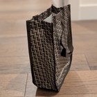 Lululemon Small Reusable Shopping Tote Lunch Bag Goyardine      Brown Black  new  