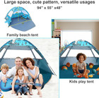 Ocean World 2 In 1 Beach Tent indoor Tent For Kids  Babies  Toddlers  And Family