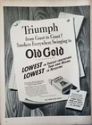 Lot Of 2 Vintage 1943 Old Gold Cigarettes Print Ads Ephemera Art Decor 