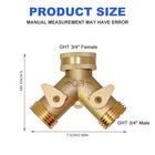 2 Pack Brass Garden Hose Splitter 2 Way Heavy Duty  Hose Y Splitter 2 Valves Us