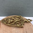 Vintage Brass Ornate Decorative Flat Iron Trivet   8 3 8    Long