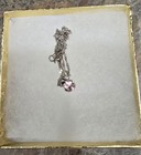 Pink Crystal   Silver Tone Necklace   Earring Set With Gift Box