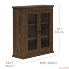 2-door Wall Cabinet W adjustable Shelves 32 5 h Heavy Duty Walnut Storage