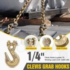 1 4   Clevis Grab Hooks  4 Pack  Heavy Duty Chain Hook For 1 4 Inch Grade 70