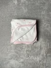 Carters Child Of Mine Baby Blanket White Pink Bear Heads Swaddle Receiving Lovey