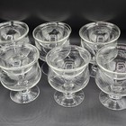 Vintage Etched Crystal Wheat Shrimp Cocktail Glasses W Liners Set Of 6 Mid Centu