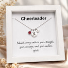 Personalized Cheerleader Necklace Letter Birthstone Cheer Gift For Girl