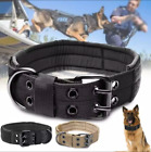 2  Wide Tactical Heavy Duty Nylon Large Dog Collar K9 Military With Metal Buckle