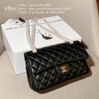 Classic Flap Cf Leather Pattern Shoulder Bag With Stripes-black Small Size Gift