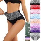Womens Underwear Cotton Tummy Control High Large Multicolor-- gift Box Package   