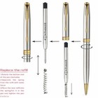 Parker Sonnet Ballpoint Pen Stainless Steel Gold Clip With 0 7mm M Black Ink