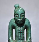 1 6  Marked Chinese Dynasty Old Turquoise Carving Palace Man People Sculpture