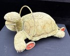Vtg 1950 s Rare Large Childs Steiff Turtle Ride-on Wheels Pull Toy Htf Needs Tlc