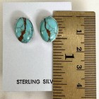  8 Mine Turquoise Stud Earrings Navajo Sterling Silver 925 Post 11 X 14mm Signed