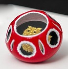 Scarce Vintage John Gooderham Paperweight Glass Owl Button    3 4     467