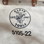 Vintage Klein Tools 5105-22 Heavy Duty Canvas   Leather Lineman s Tool Bag