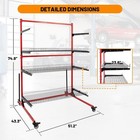 Parts Management Storage Cart 3 Shelves Auto Body Rolling Parts Rack With Wheels