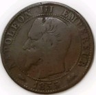 France 1855 C Bronze Five Centimes Very Good Coin-km 777 4 Free Shipping