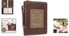 Xl Brown Faux Leather Bible Cover - Proverbs 16 9 Scripture Case For Men   Women