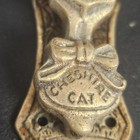 Vintage Brass Door Knocker Cheshire Cat 2 5  Figure Antique England