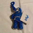 Nwt Vintage 1997 Intel Who Are The Bunny People Blue Key Chain Backpack Clip