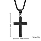 Men s Stainless Steel Cross Necklace Engraved Lord s Prayer Religious Jewelry