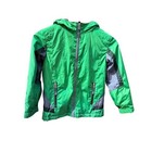 Lands  End Windbreaker Jacket Kids L 7 Green Excellent Condition