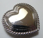 Estee Lauder Heart Shaped Solid Perfume Compact Silver Rope Twist Border