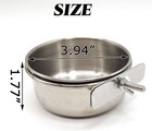 2 Pack Stainless Steel Bird Feeding Dish Cups Bird Feeder With Clamp For Cage