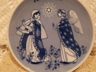 Vtg Blue white Julen 1973 Porsgrund Norway Christmas Plate Promise Of The Saviou