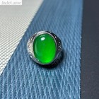 Vintage Wealth-attracting Natural Ice Green Jade Jadeite Men Amulet Ring