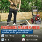 49ft Pressure Washer Hose 1 4   M22-14mm 3200psi Kink Resistant Replacement Hose